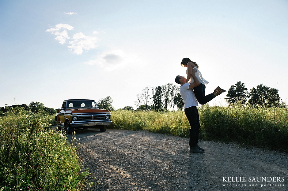 classic truck engagement pictures